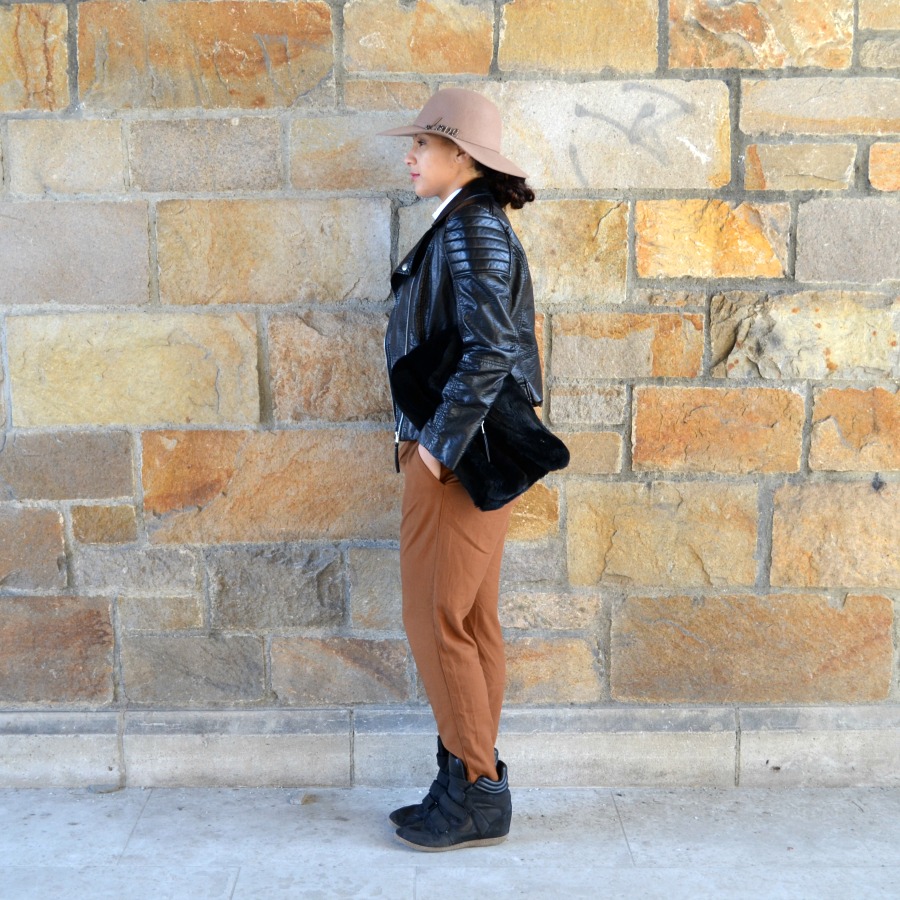 camel color joggers
