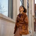 brown jacket outfit ideas, black fashion blogger, brown jacket outfit street style, spring fashion black girl, spring fashion, brown jacket outfits black girl