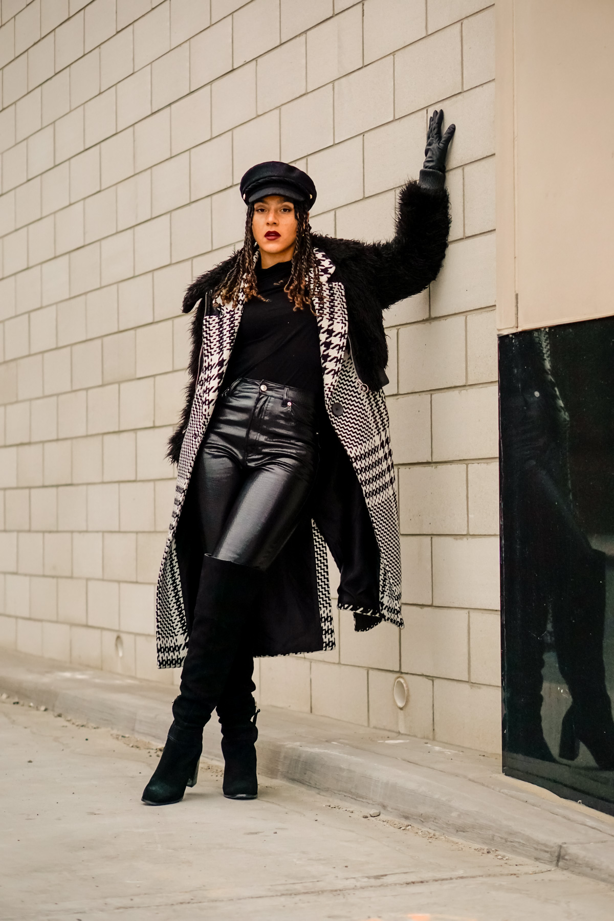 black overcoat outfit women's