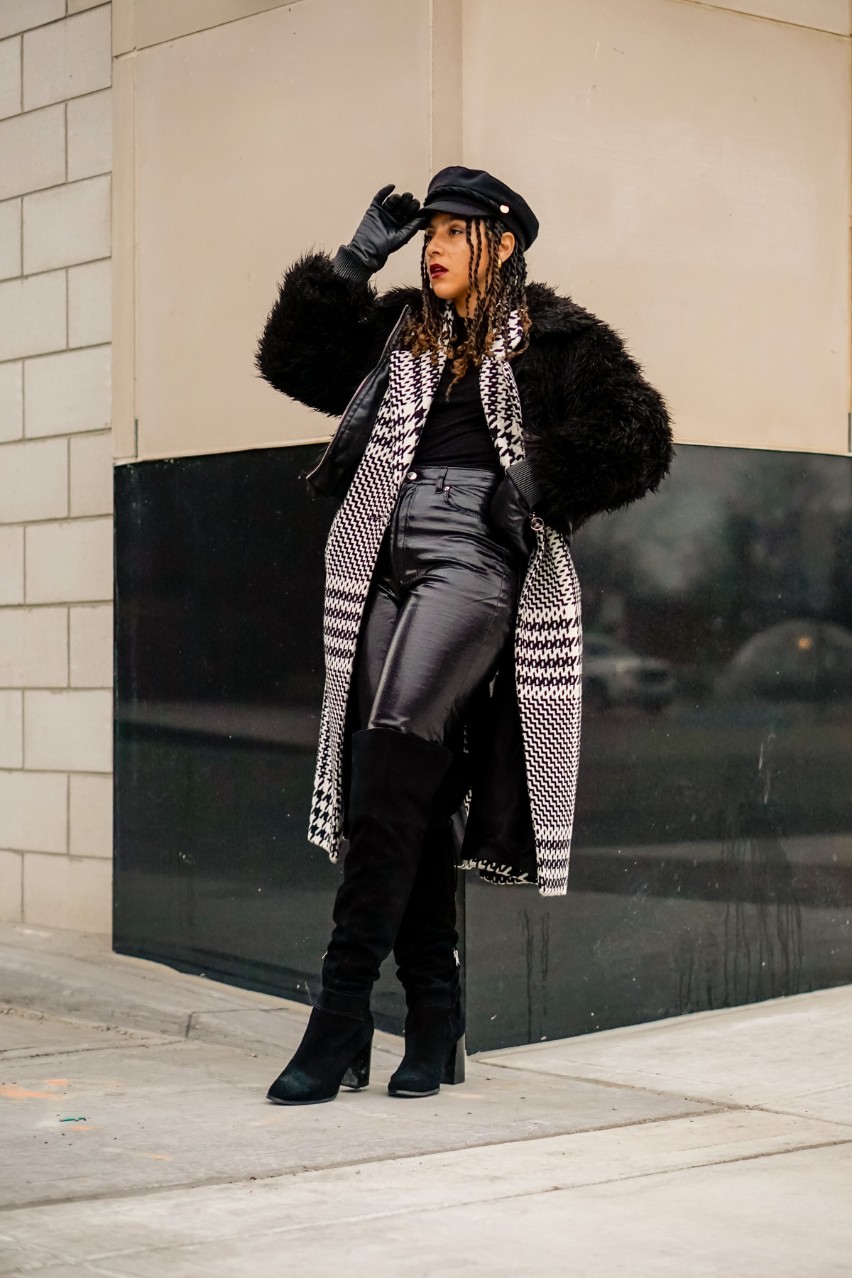 black overcoat outfit women's