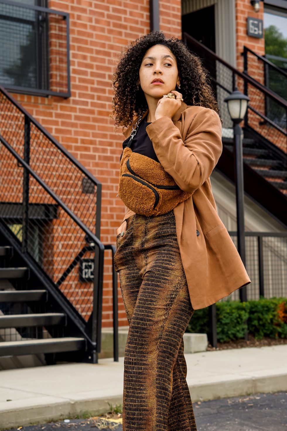 snake pattern pants