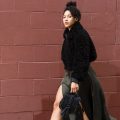 Lil Miss JB Style rocks a Satin Skirt with Slits | Detroit Fashion Blogger