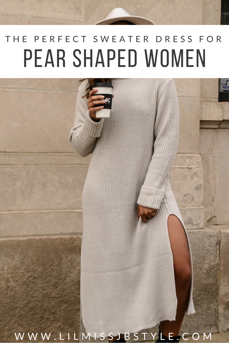 How to Style a Cozy Sweater Dress for Pear Shaped