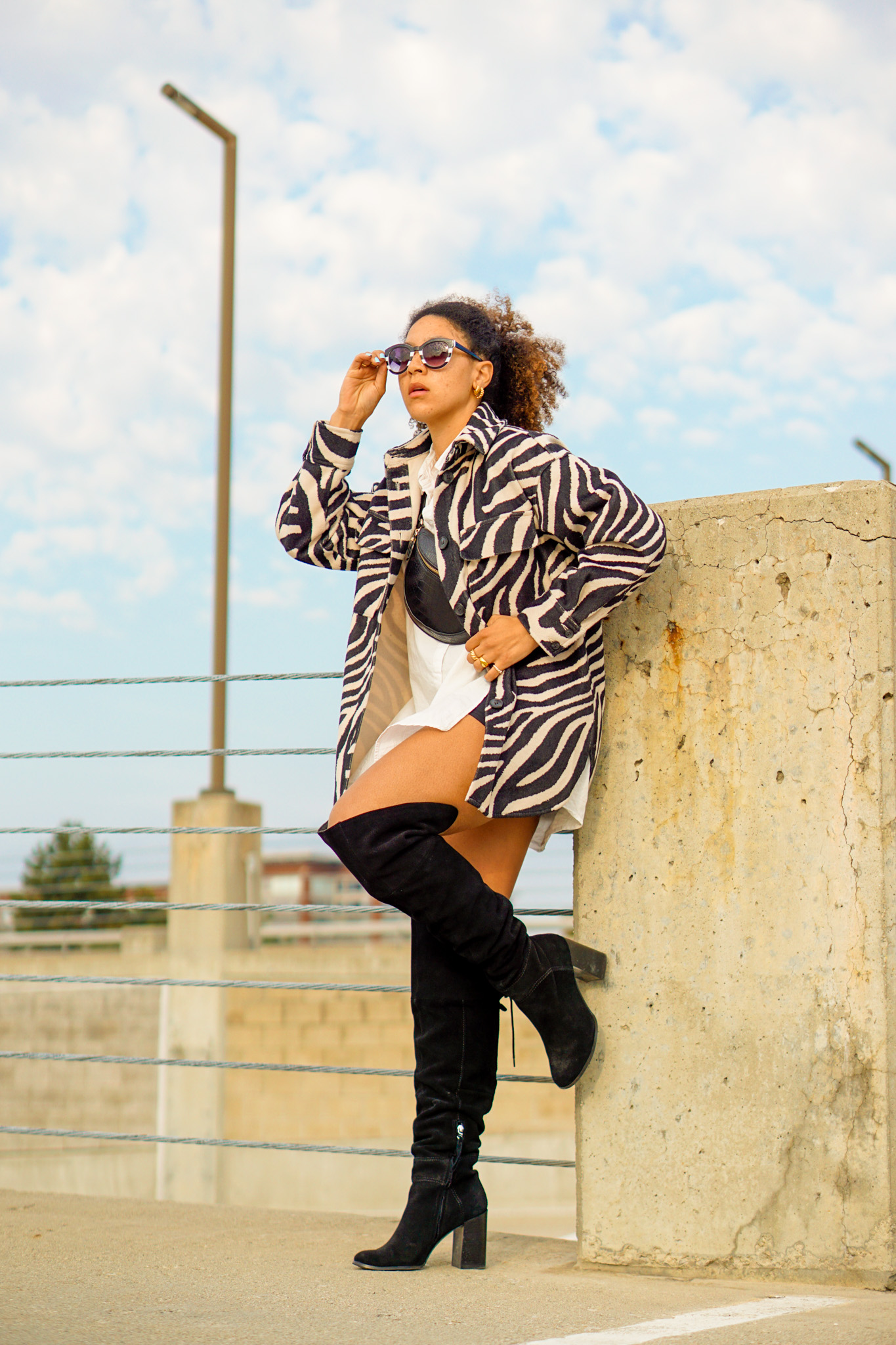 zebra-print-outfit-ideas-for-women-Lil-Miss-JB-Style-Detroit-Black-Girl-Lifestyle-Blogger-16 causal chic spring outfit idea, black fashion blogger, flare pants outfit street style, spring fashion black girl, spring fashion, how to wear knit flare pants