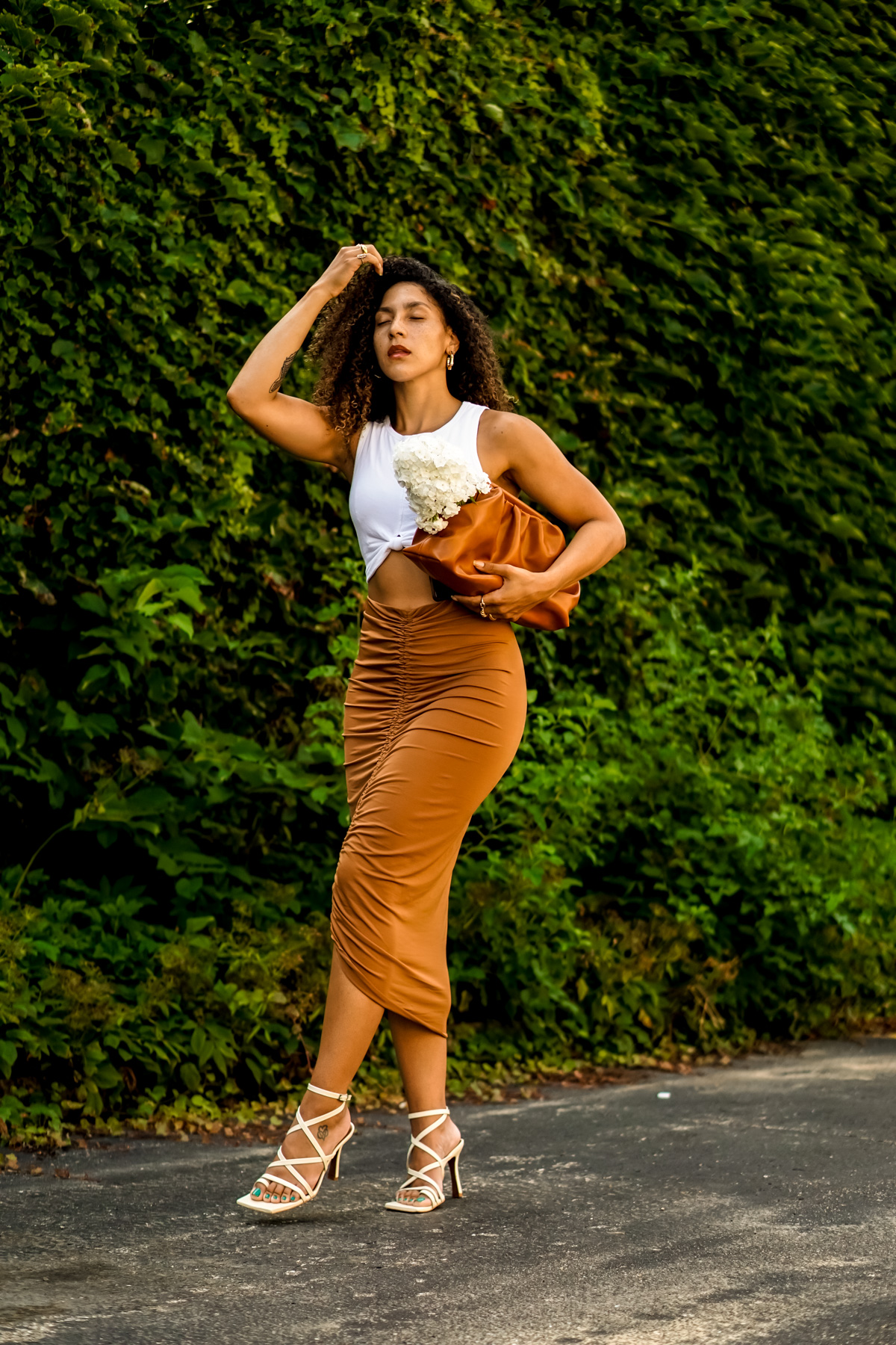 A Chic, Easy Drape Skirt Outfit Idea to Wear this Summer